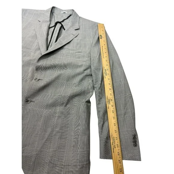 Petter Millar Bespoke Sport Coat Jacket Gray Glen Plaid Men's 44L NWT Nice
